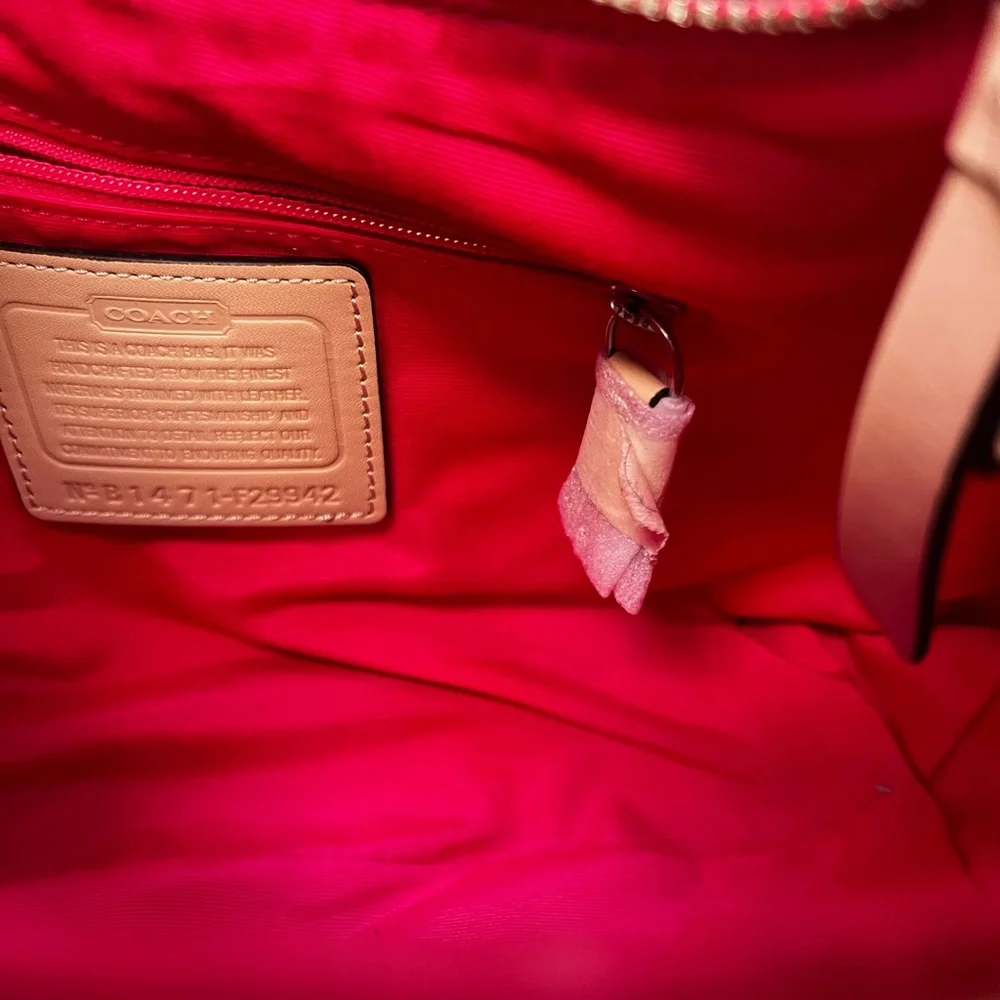 Coach Pink Striped Demi Satchel - Picture 8 of 12